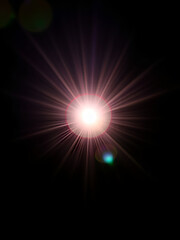 Sun Light Overlay Sun rays overlay Sun rays light isolated on black background for overlay design transparent sunlight special lens flash light effect front sun lens flash light of rad : Generative A