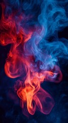 Fototapeta premium Abstract Smoke Art: A Dance of Red and Blue - Mesmerizing Smoky Texture Background for Creative Designs, Wallpapers, and Modern Art Projects
