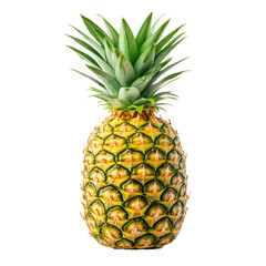 Fototapeta premium Fresh and Juicy Pineapple with Green Leaves Isolated on White Background