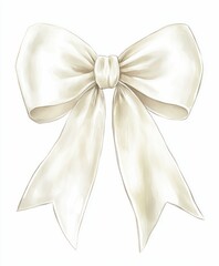 Naklejka premium white velvet bow isolated on white background