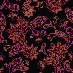 paisley textile pattern design texture,pasley textile pattern design, Magical Traditional Paisleys Seamless Pattern for wallpaper design or fabric textile printing.