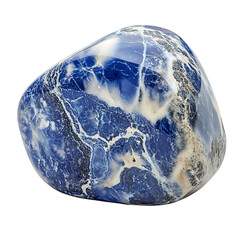 Polished Sodalite Stone Isolated on Transparent Background