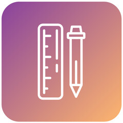 Pencil and Ruler Vector Design Icon Style