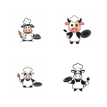 sticker design of cow shef