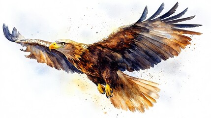 eagle clipart watercolor illustration detailed illustration