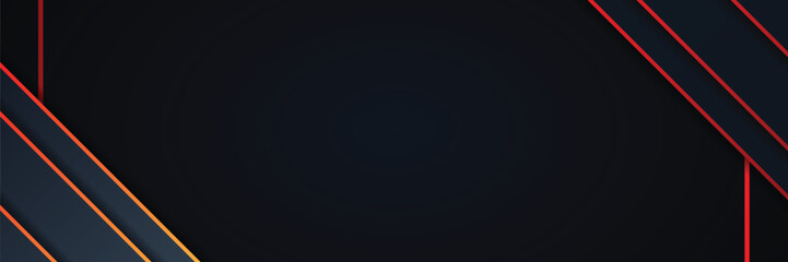 Dark abstract background with red and orange lines, website banner design