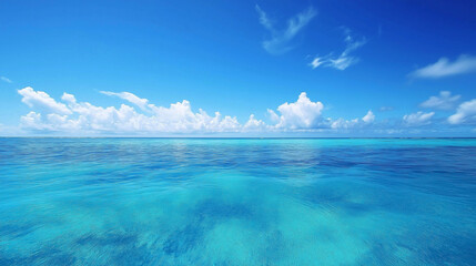 Captures eternal allure of a blue horizon featuring calming hues boundless vastness and deep tranquility found in nature