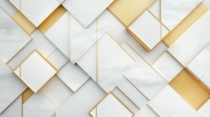 Modern gold and light grey square overlapped pattern on background with shadow. white background. Minimal geometric white light background abstract design. Elegant white and gold Background.