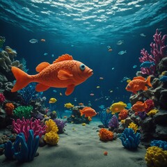 Fototapeta premium Whimsical Fish Tales in Plasticine