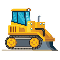 Powerful Yellow Bulldozer Illustration for Construction and Engineering Projects