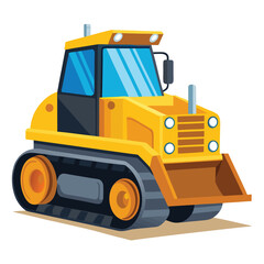 Powerful Yellow Bulldozer Heavy Construction Equipment Machine
