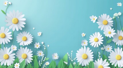 Happy Mother's Day background with beautiful chamomile