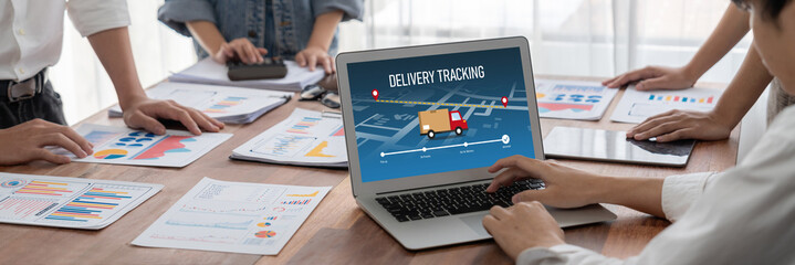 Delivery tracking system for e-commerce and brisk online business to timely goods transportation...