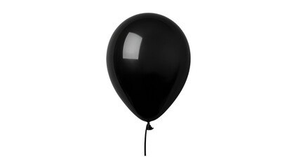 Obraz premium Single black balloon floating with transparent background