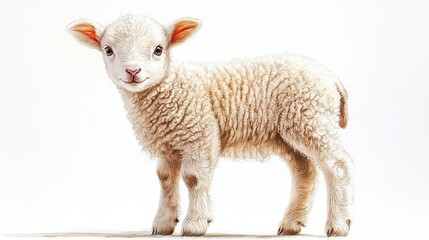 Obraz premium easter lamb clipart watercolor art illustration detailed illustration