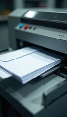 Automated machine folding & inserting documents into envelopes, processing, document