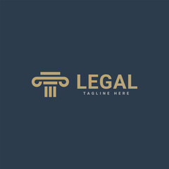Law logo with pillars vector