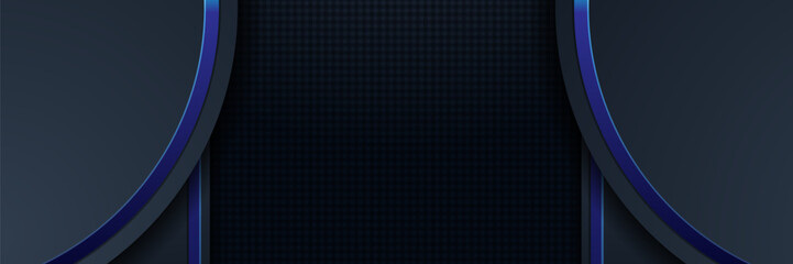 Dark blue abstract background design with grid pattern, website header, presentation