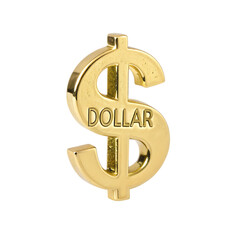 Obraz premium golden dollar symbol isolated on white background PNG.AI GENERATED
