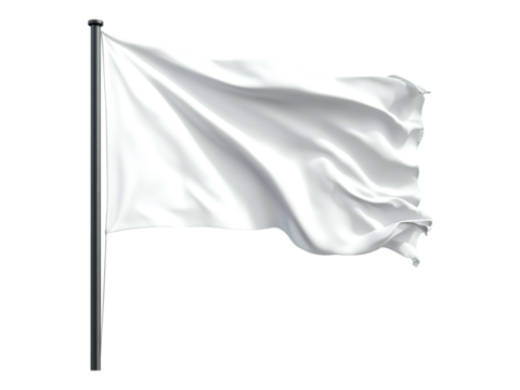 blank white flag on pole