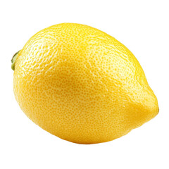 A ripe lemon isolated against a transparent background showcasing its vibrant color and natural texture, ripe lemon isolated on transparent background