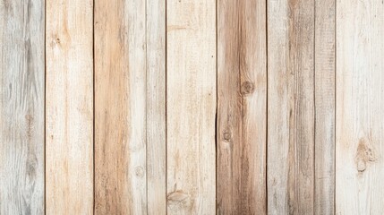 Fototapeta premium Vertical Wooden Planks Texture Light Beige and Brown Tones, Rustic Background, Natural Wood Grain, Wood Paneling Wood Texture, Plank Background