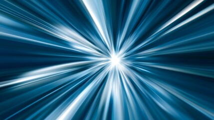 Abstract dynamic light burst pattern in blue and white for futuristic design or technology concept