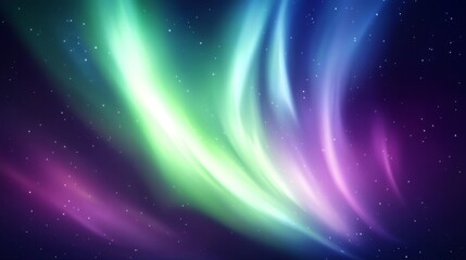 Fototapeta premium Aurora borealis display with vibrant green and purple lights in night sky