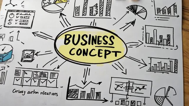 Business Concept Sketch: A Visual Representation of Strategic Planning and Growth