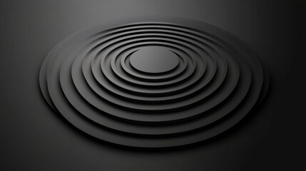 Abstract black circular pattern with layered concentric rings design for modern background