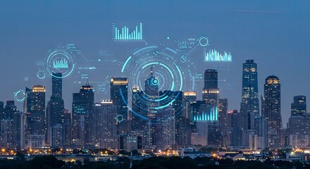 city with digital signs