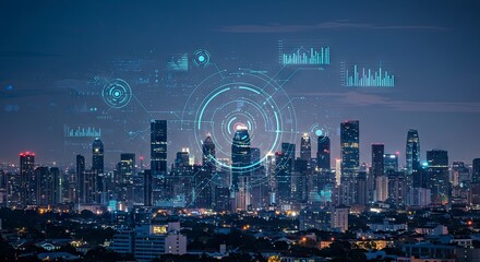 city with digital signs