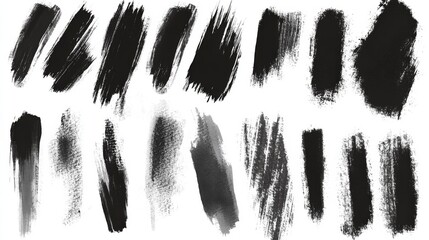 Abstract black and white brush strokes for creative design and art projects