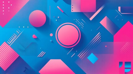 abstract geometric patterns with vibrant blue and pink tones, high resolution, futuristic and sleek design, artistic and modern, smooth and minimalistic layout