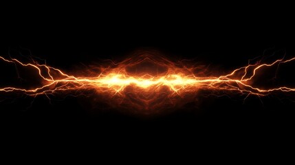 Electric energy surge with vibrant lightning bolts on black background for creative design