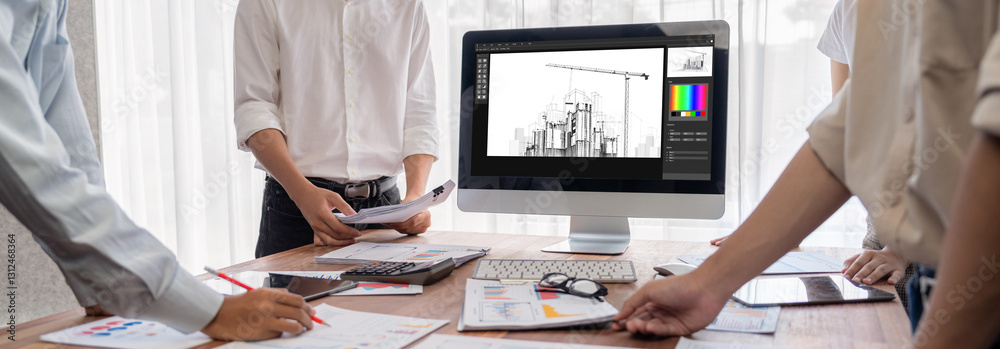 Poster architectural design brisk software application for architect business and professional designer