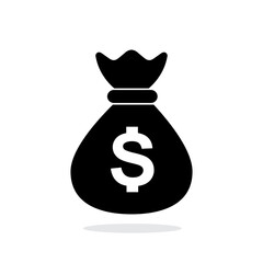 Money bag icon vector. Finance icon illustration design. Isolated on white background
