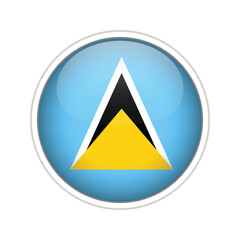 Saint Lucia flag as round glossy icon