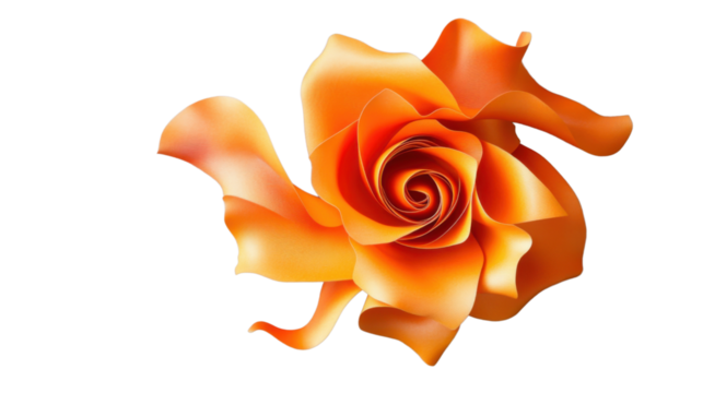 Orange abstract rose blooming with transparent background - Powered by Adobe
