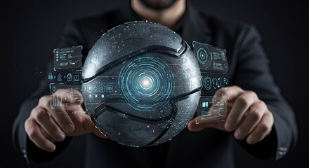 hand holding a hologram