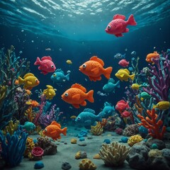 Fototapeta premium Undersea Plasticine Portraits