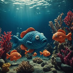 Obraz premium Undersea Clay Whimsy and Delight