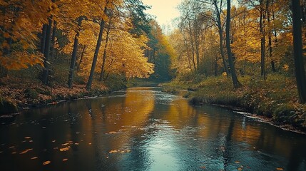 Fototapeta premium Autumn equinox. International Day of Action for river