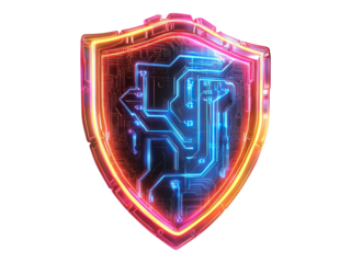neon cyber security shield