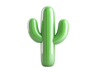 Iconic Green Cactus Isolated on Transparent background for Decorative or Graphic Use
