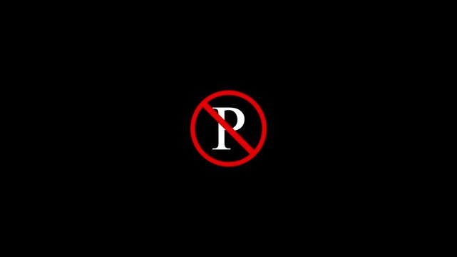 No parking on red background, not allow to parking signal motion design. Do Not Parking