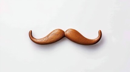 Wooden mustache decoration on white background.