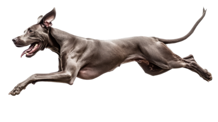Energetic Great Dane Leaping Gracefully in Mid-air, Showcasing its Powerful and Impressive Frame