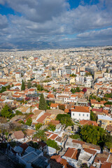 Fototapeta premium Panoramic view of Athens from Acropolis, Greece. Athens Cityscape, Plaka and Skyline in Greece, Europe