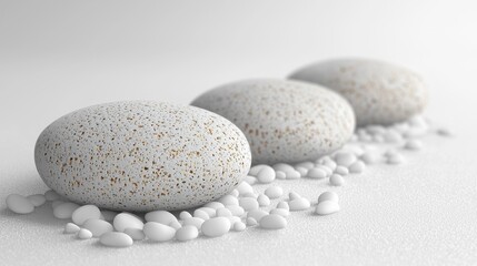 Smooth Stones in Row, Peaceful Arrangement